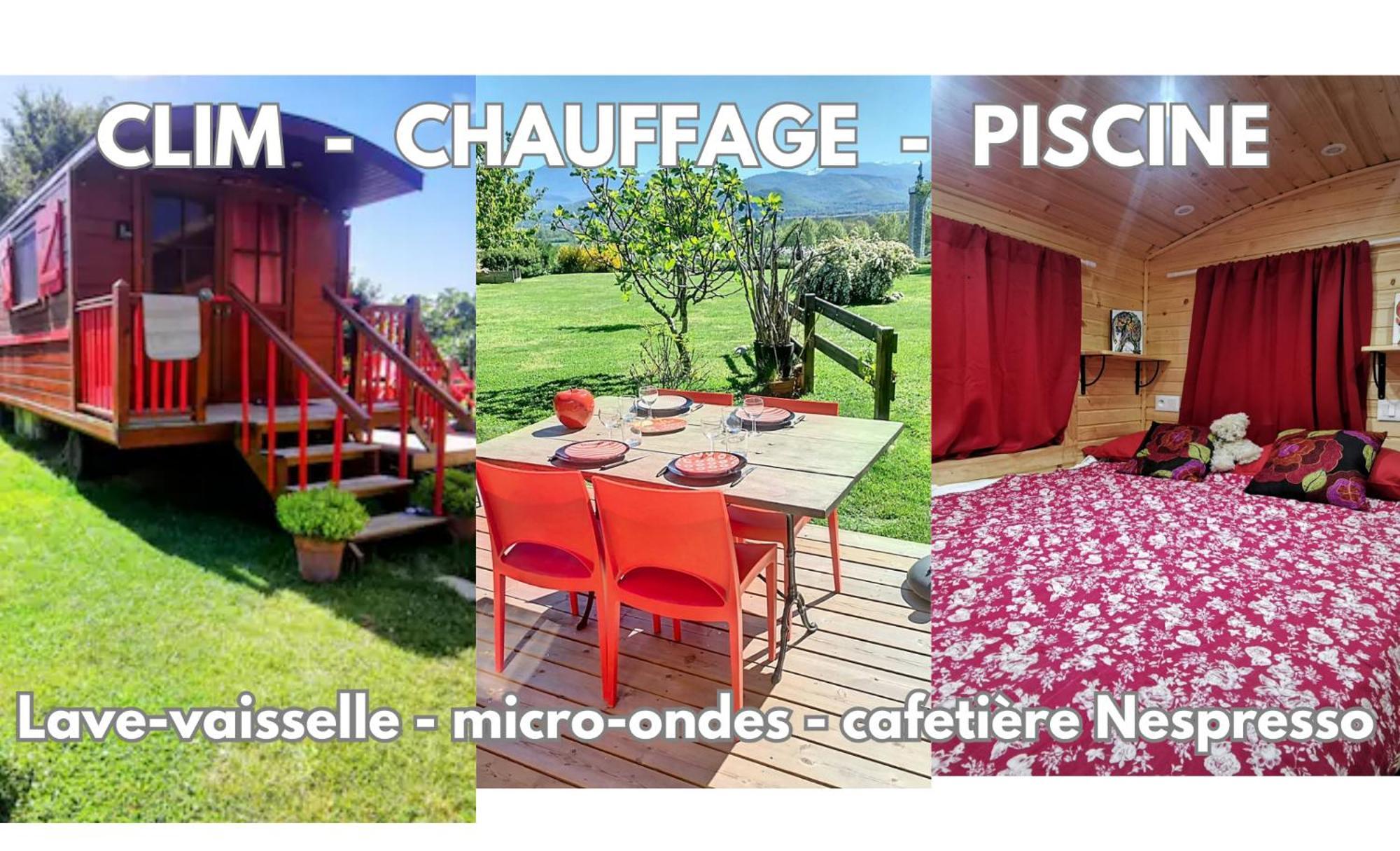 La Roulotte Du Cagire - 4 Pers - Pyrenees Guest House Villeneuve-de-Riviere Luaran gambar